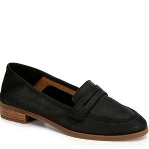 Lucky Brand Black Caylon Nubuck Leather Penny Loafer Size 9